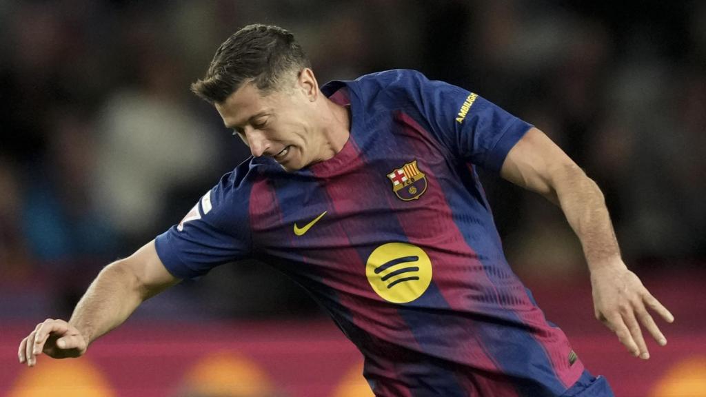 Robert Lewandowski, en el partido Barça-Elche