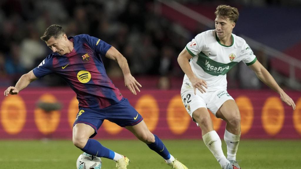 Robert Lewandowski, en el partit Barça-Elx