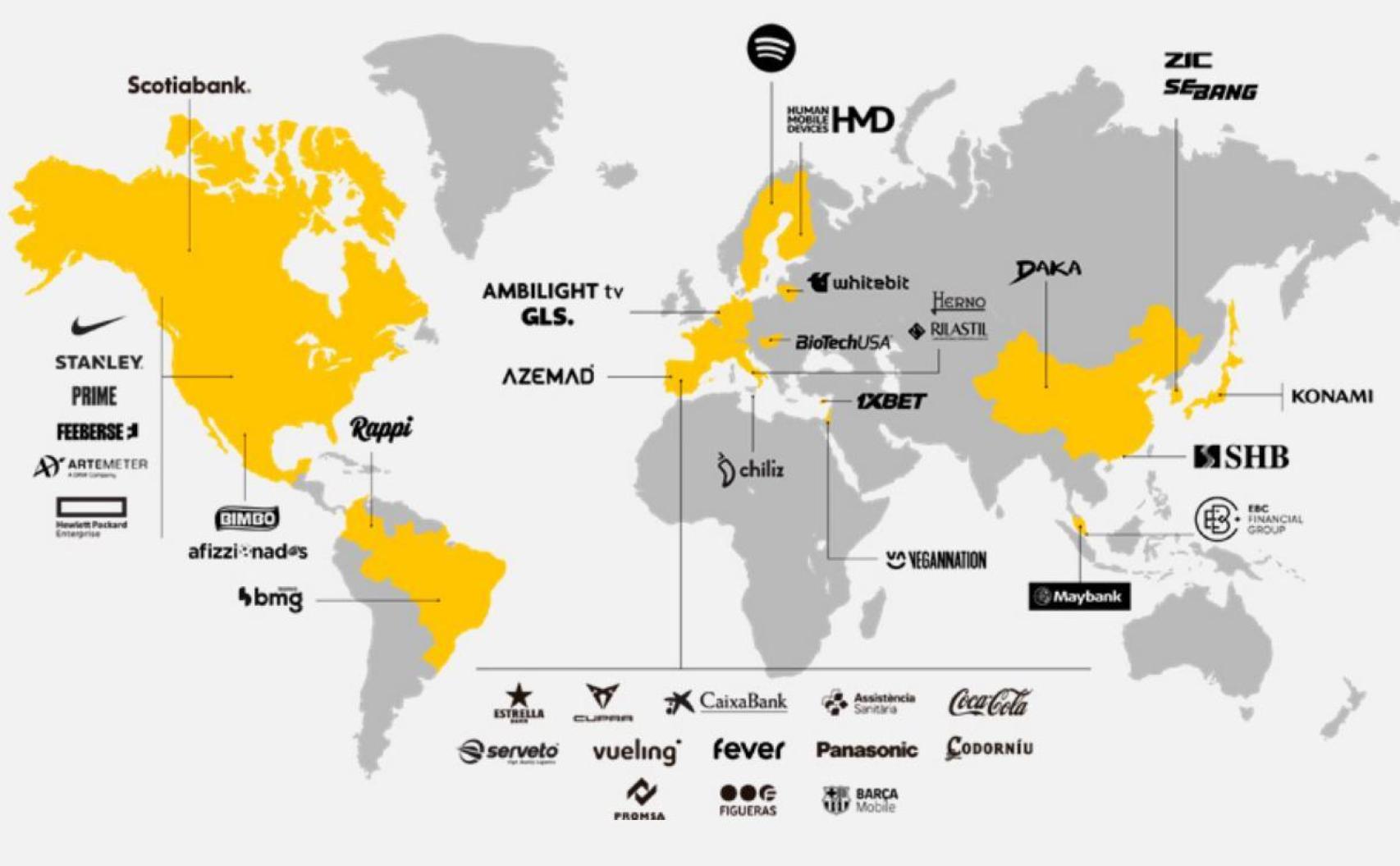 El mapa dels 43 patrocinadors del Barça a la temporada 2024-25