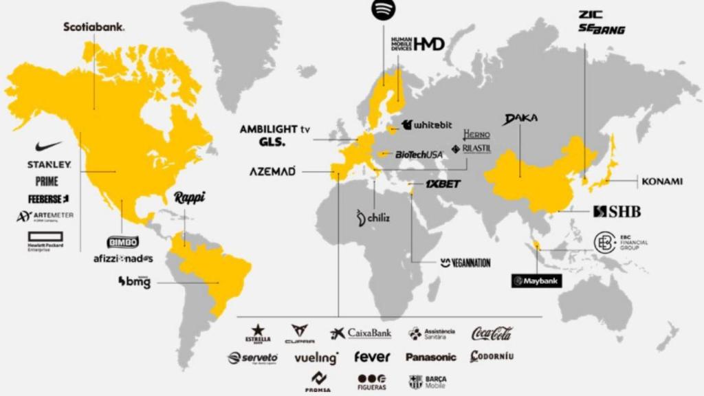 El mapa de los 43 patrocinadores del Barça en la temporada 2024-25