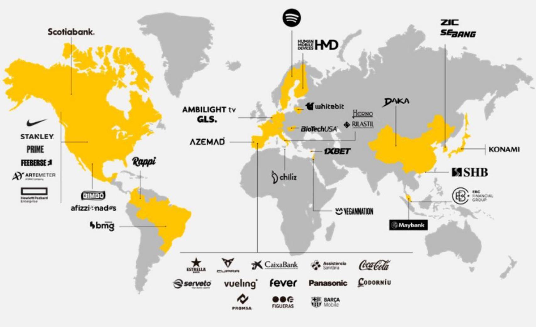 El mapa de los 43 patrocinadores del Barça en la temporada 2024-25