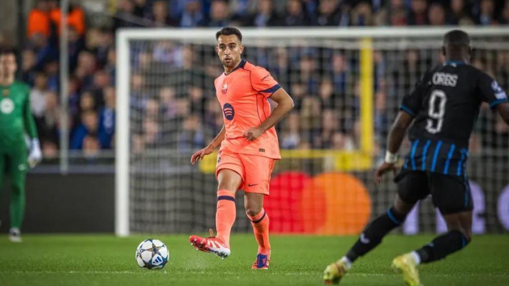 Éric García en el Brujas-Barça de la Champions League