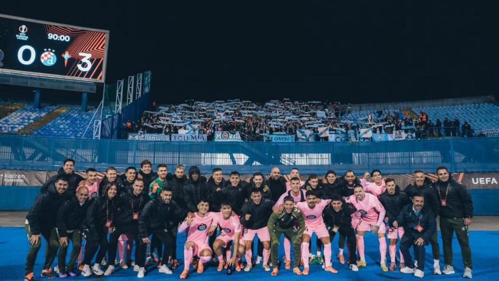 El Celta de Vigo celebra la victòria per 0 a 3 davant el Dinamo de Zagreb