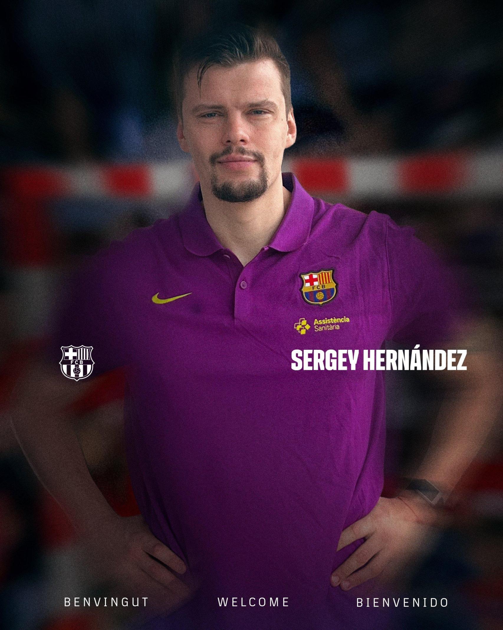 El Barça de balonmano presenta el fichaje de Sergey Hernández para la portería