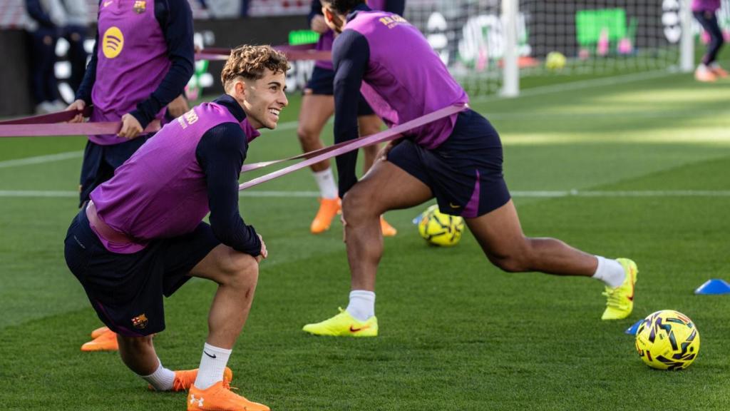 Fermín López, a l'entrenament de portes obertes del Barça