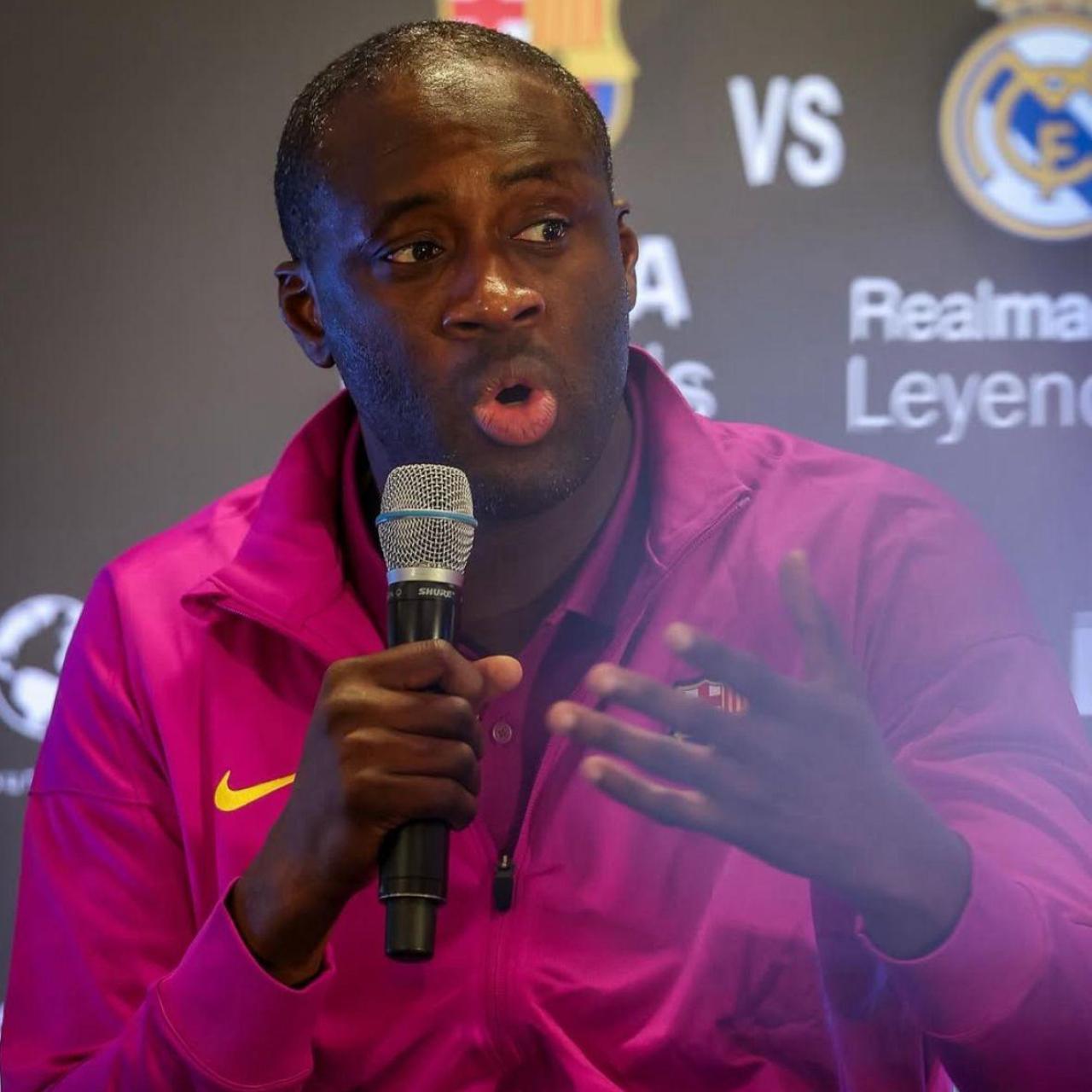 Yaya Touré en un esdeveniment amb els Barça Legends