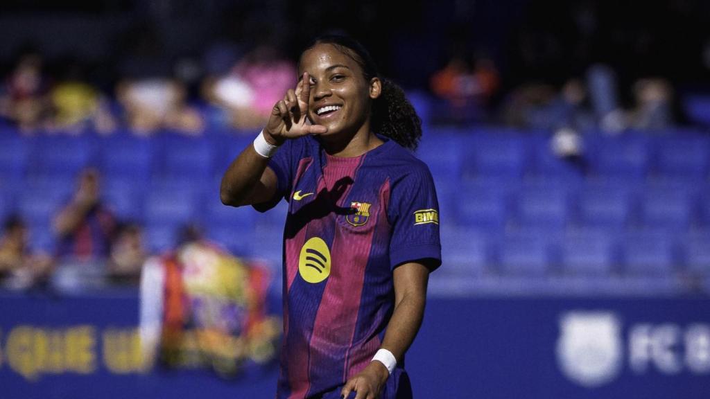 Vicky López celebra su gol contra el Dépor