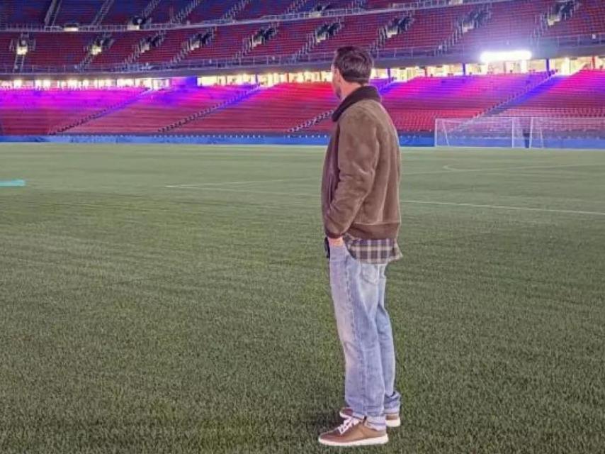 Leo Messi, en el nuevo Camp Nou, de noche