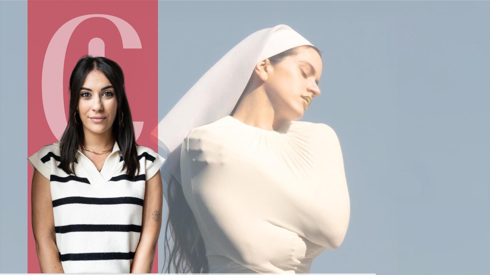 Fotomontaje de Miriam Saint-Germain con Rosalía de fondo