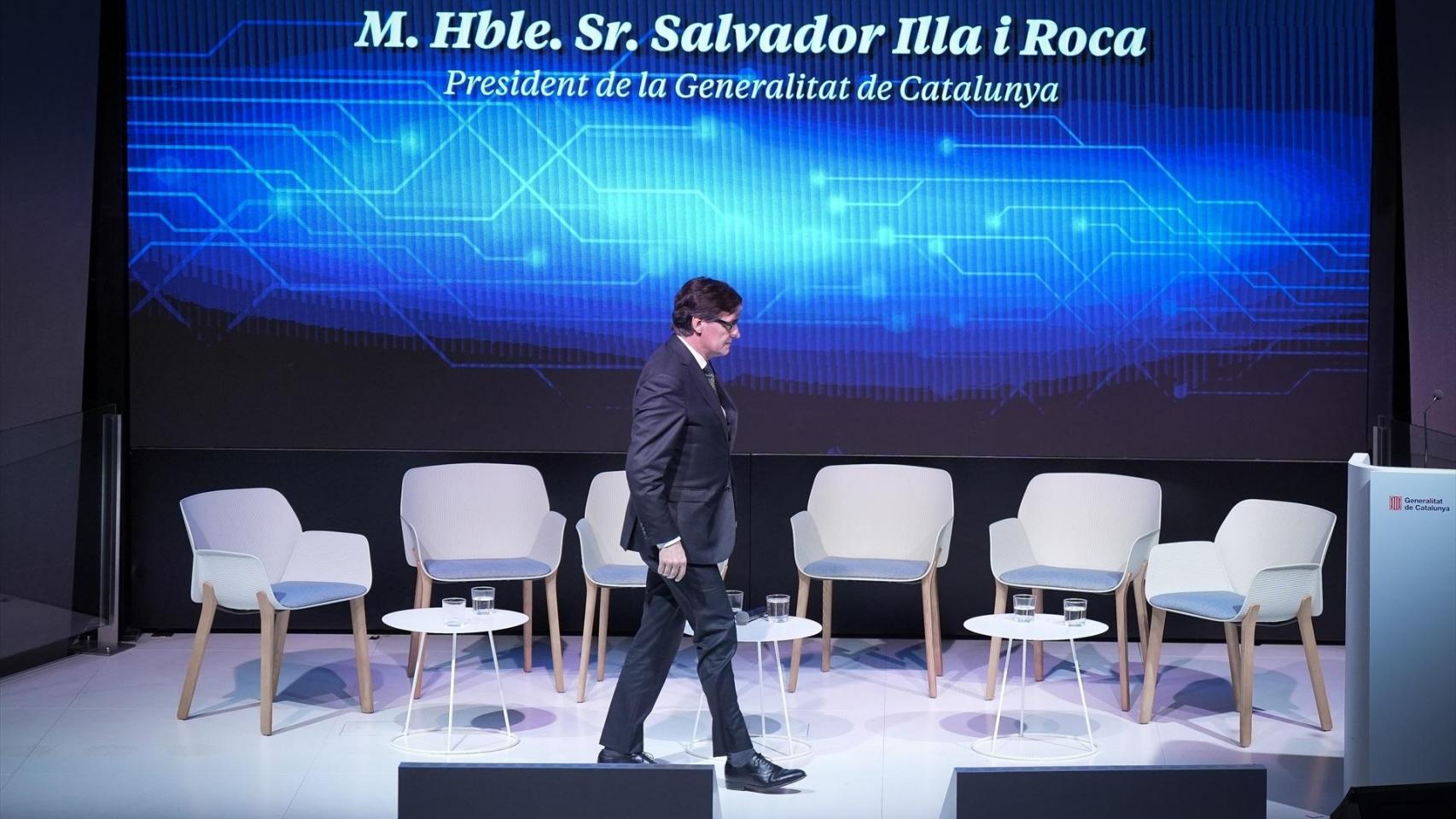 El presidente de la Generalitat, Salvador Illa, cierra la jornada 'Catalunya interl·ligent: IA per transformar el futur', a 10 de noviembre de 2025