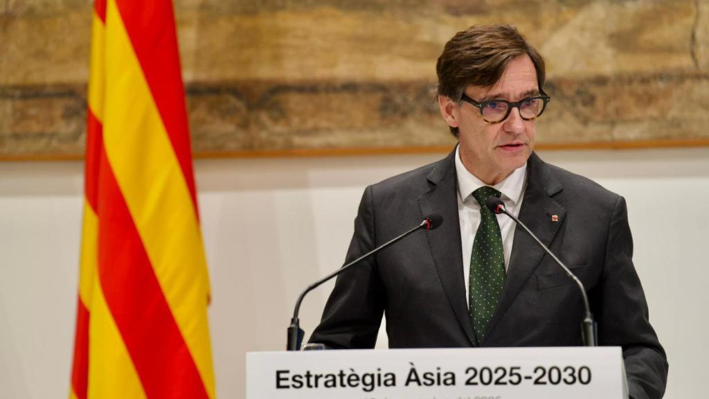 Salvador Illa, presidente de la Generalitat de Cataluña, en la presentación de la 'Estrategia Asia 2025-2030'