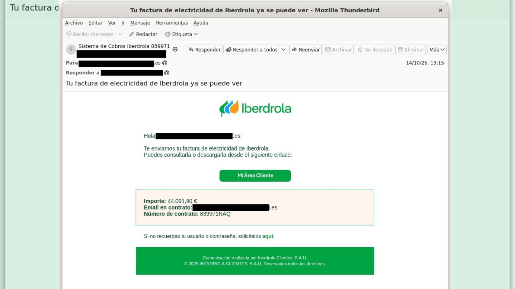 Estafa Iberdrola