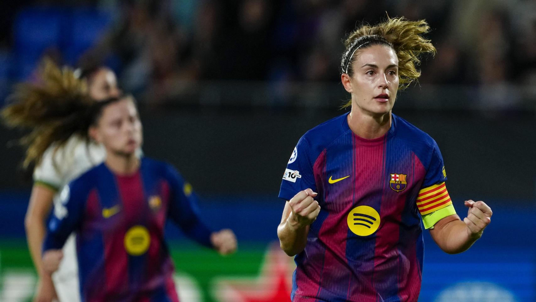 Alexia Putellas celebra un gol en el Barça Femenino-OH Leuven de la Champions League
