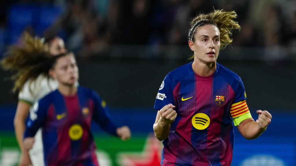 Alexia Putellas celebra un gol en el Barça Femenino-OH Leuven de la Champions League