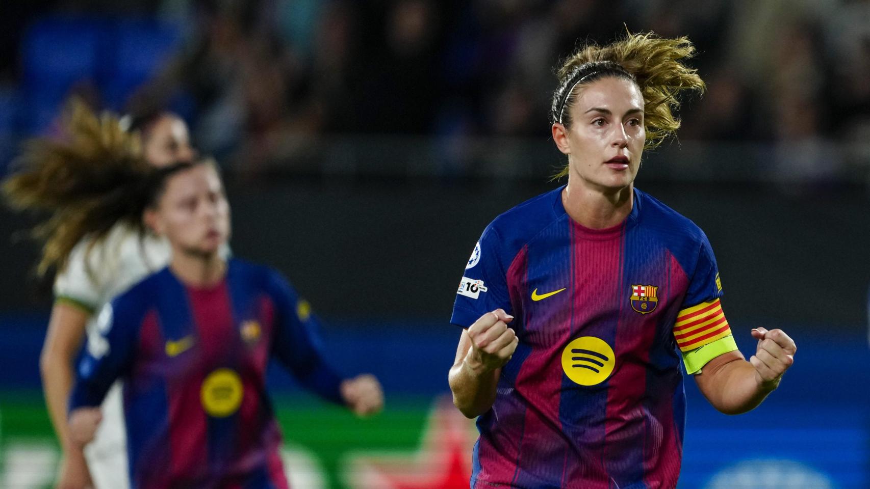 Alexia Putellas celebra un gol en el Barça Femenino-OH Leuven de la Champions League