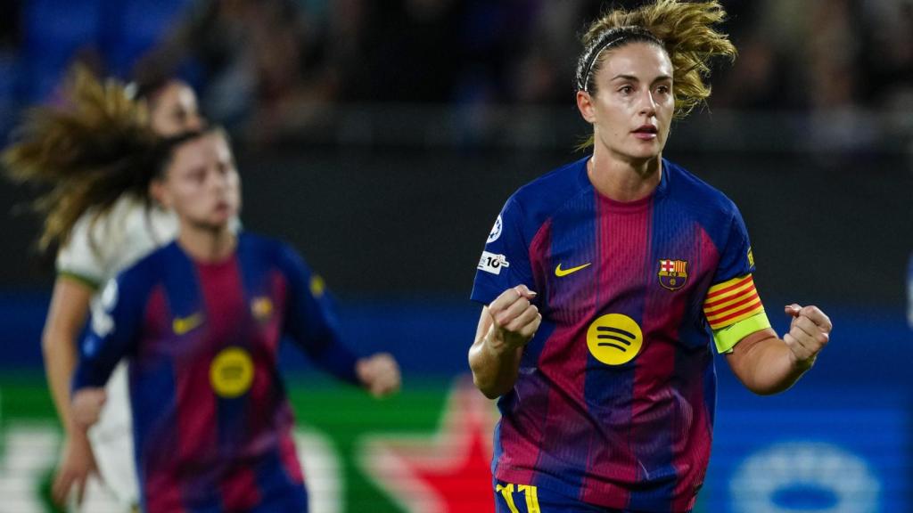 Alexia Putellas celebra un gol en el Barça Femenino-OH Leuven de la Champions League