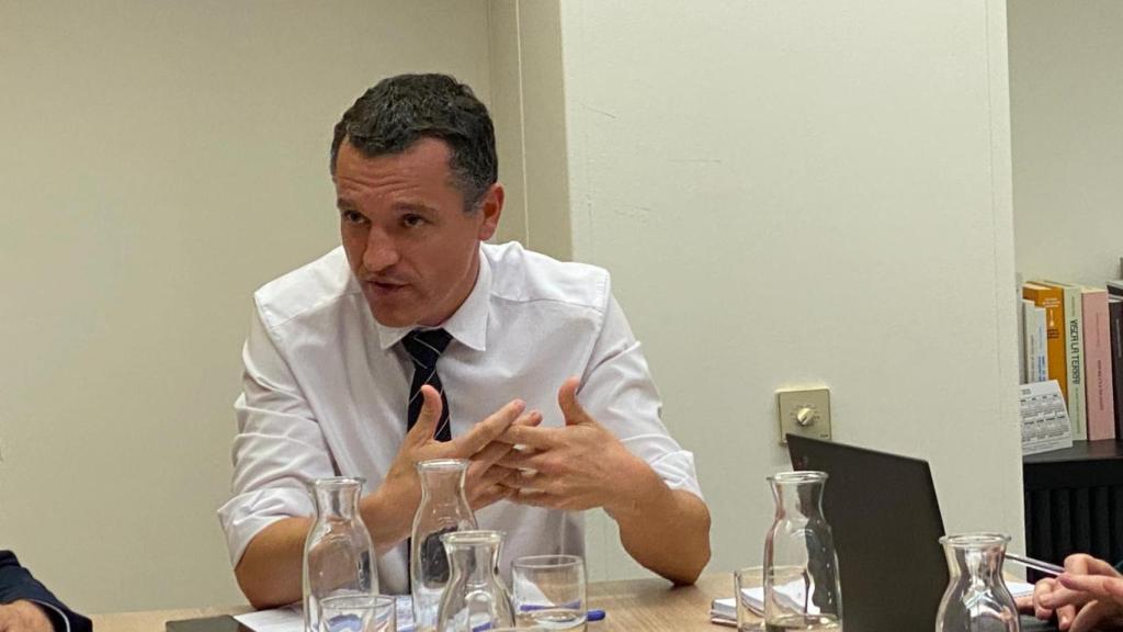 Òscar Ordeig, conseller d'Agricultura, Ramaderia, Pesca i Alimentació durant la reunió