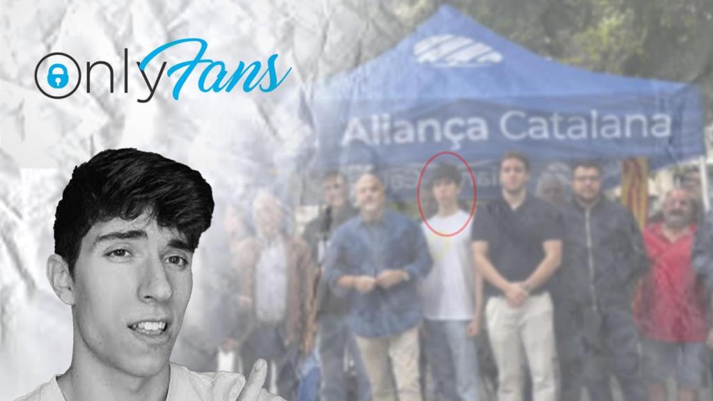 Fotomontaje de Víctor de Orange, vocal de Aliança Catalana en Barcelona, junto al logo de Onlyfans