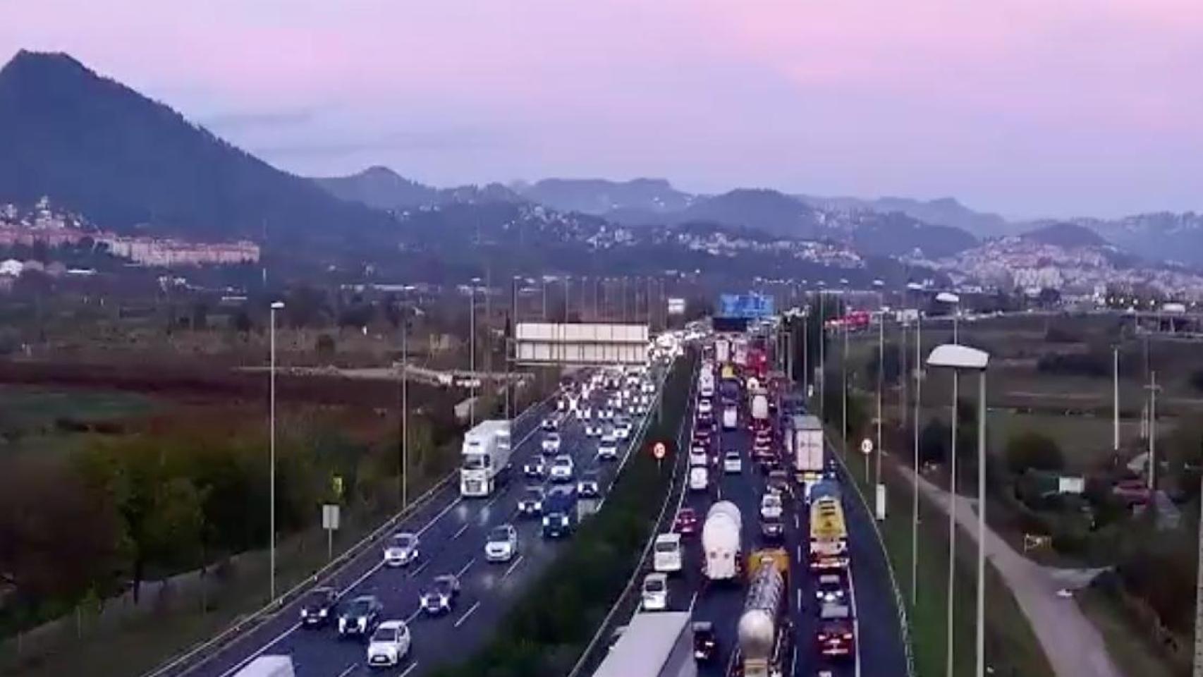 Vista de la A-2 a la altura de Cornellà