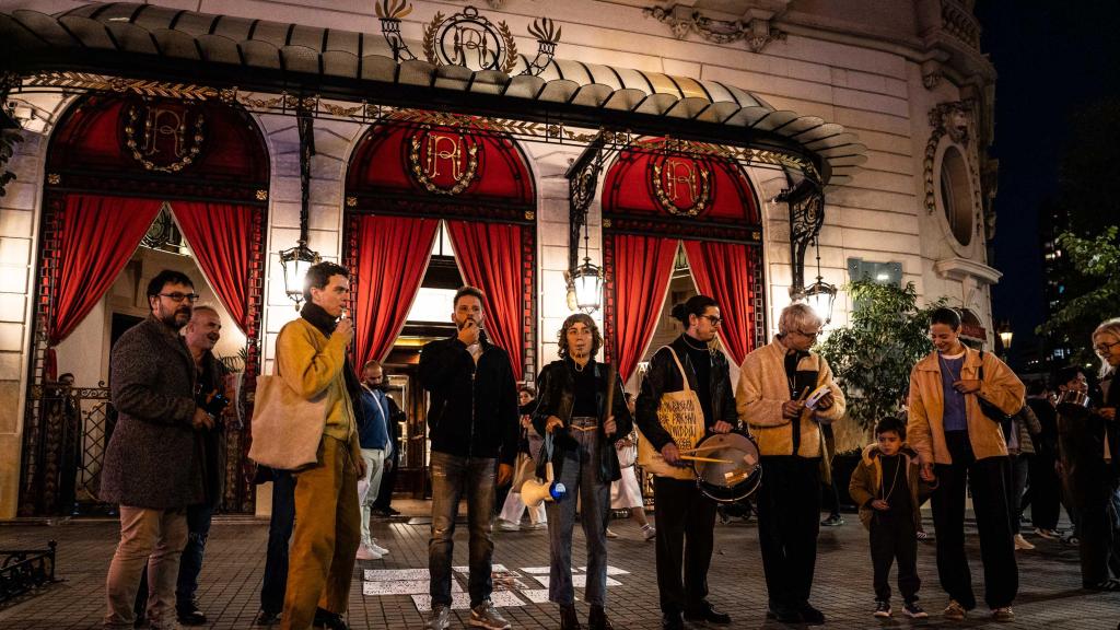 Manifestación en el Hotel Palace de Barcelona
