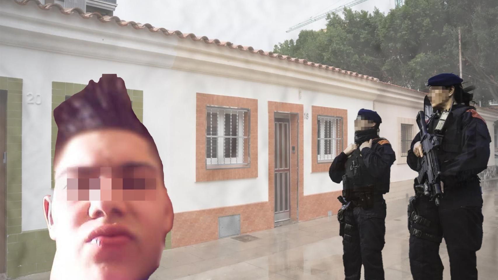 Un fotomontaje de la detención de Juanito, el principal sospechoso del crimen de Bon Pastor