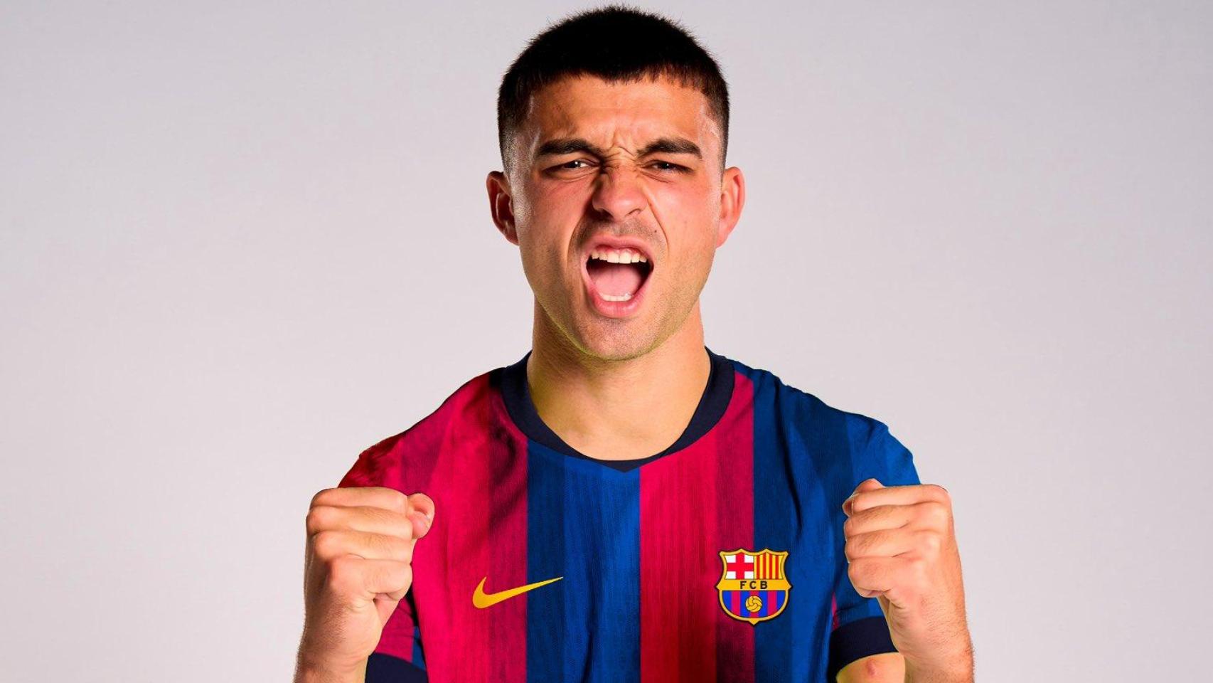 Pedri, con un diseño de la primera camiseta del Barça para la temporada 2026-27