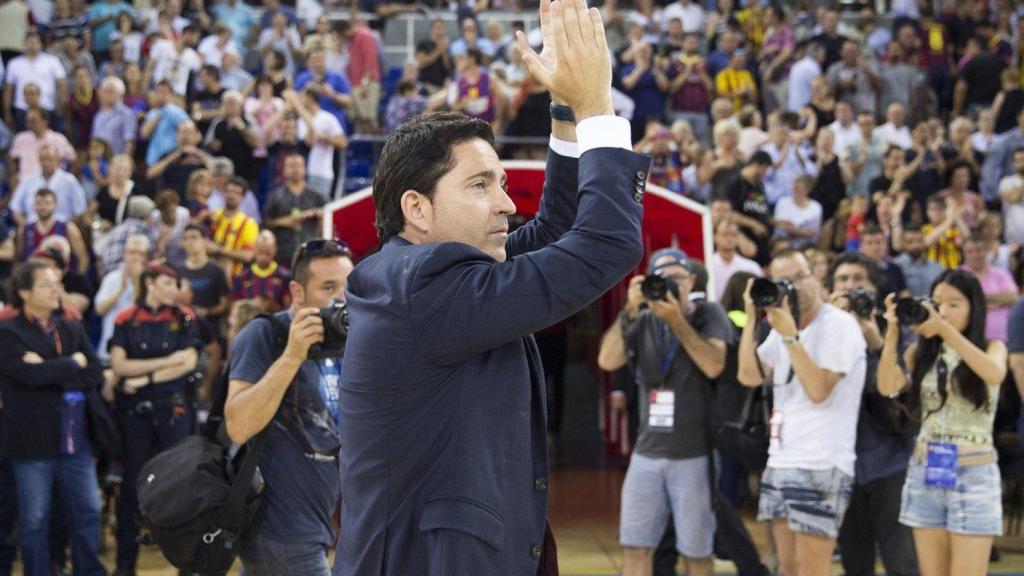 Xavi Pascual, durante su primera etapa como entrenador en el Barça de basket