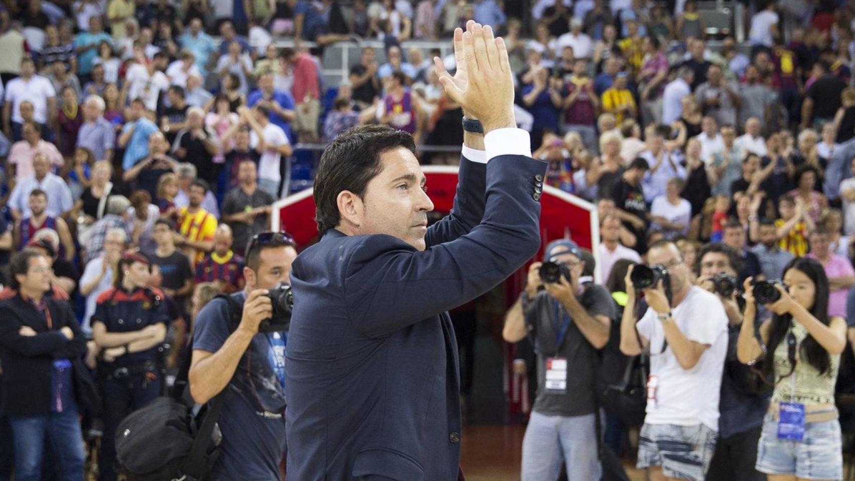 Xavi Pascual, durante su primera etapa como entrenador en el Barça de basket