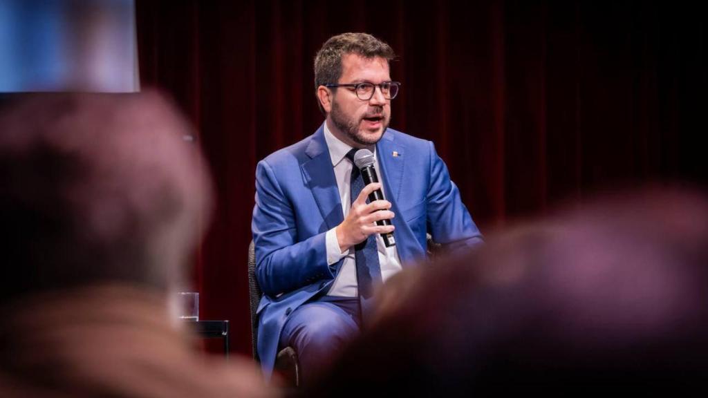 Pere Aragonès, presidente de la Generalitat, en el 45º aniversario de la JNC