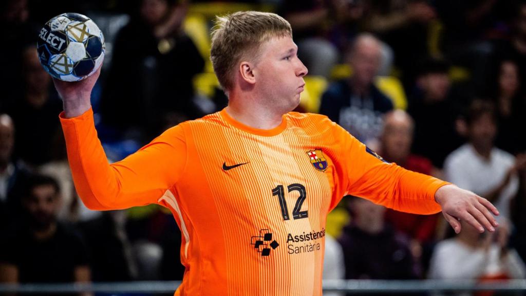 Emil Nielsen durant el Barça-Wisla Plock