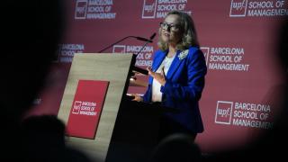 Nadia Calviño, en la UPF-BSM este viernes