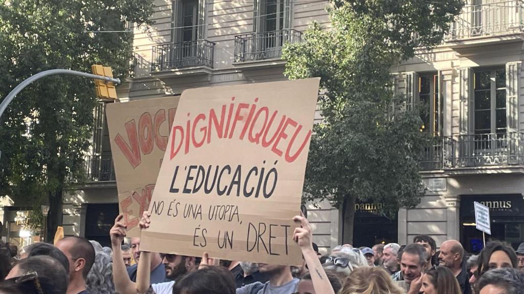 Pancarta en la manifestación de Educación del 15N