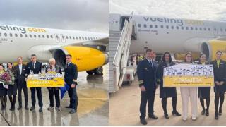 Primera pasajera del vuelo inaugural de Vueling a Liubliana y del vuelo a Agadir