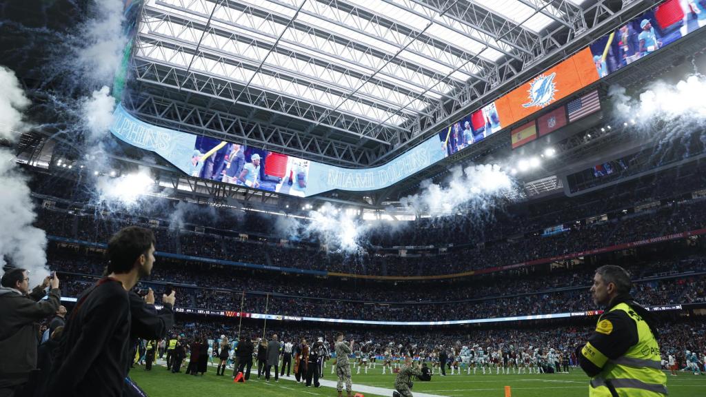 El estadio Santiago Bernabéu, durante un partido de la NFL