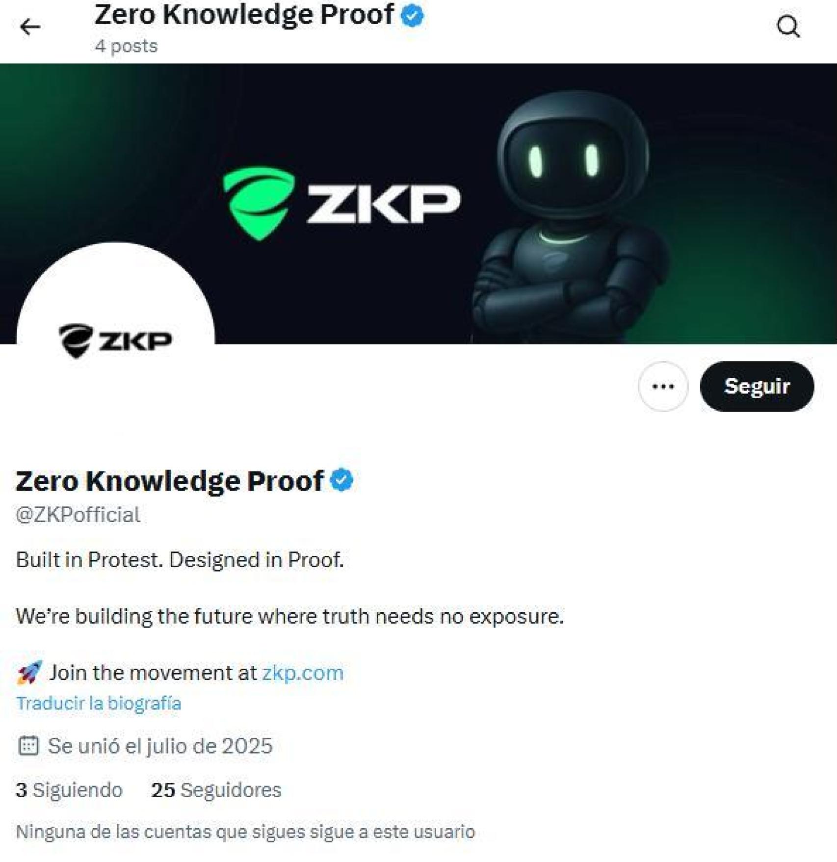 El perfil de Twitter de Zero-Knowledge Proof, el nou patrocinador del Barça
