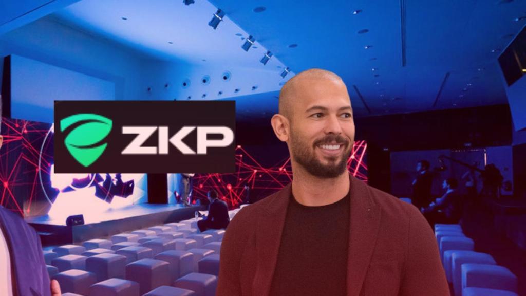 Joan Laporta, el logotipo de Zero-Knowledge Proof y Andrew Tate, en un fotomontaje