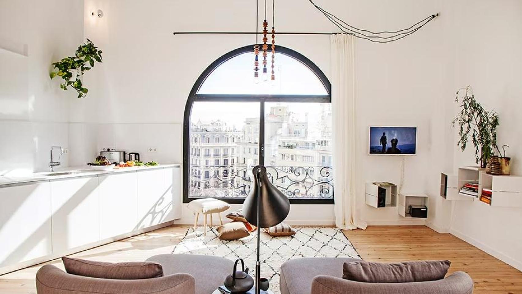 Interior de un piso turístico en el centro de Barcelona