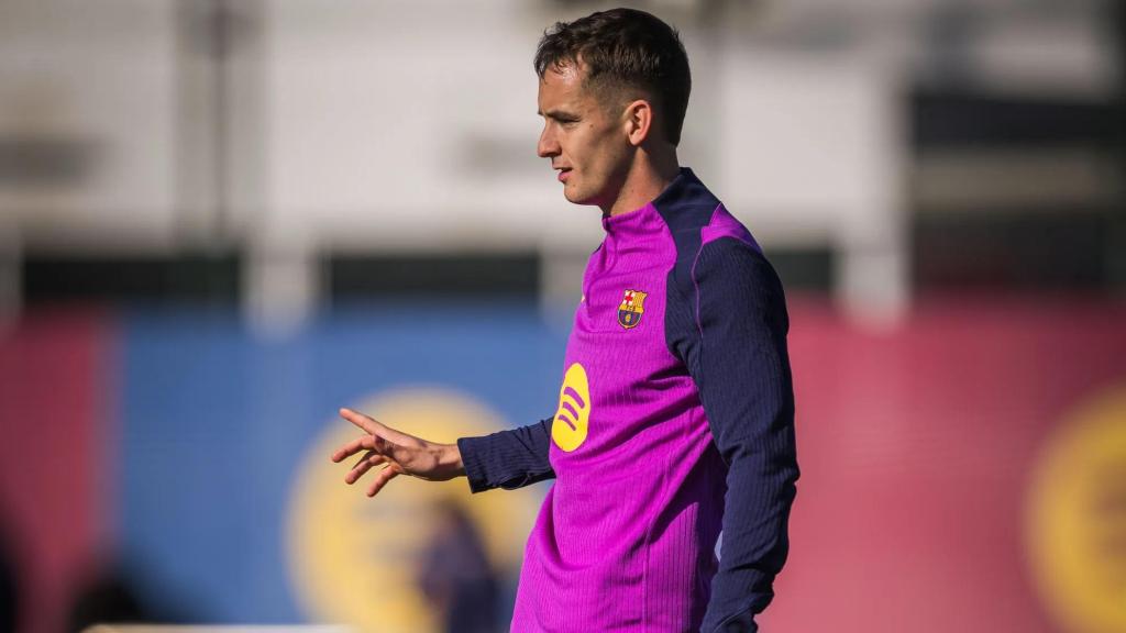 Marc Casadó en un entrenamiento del Barça