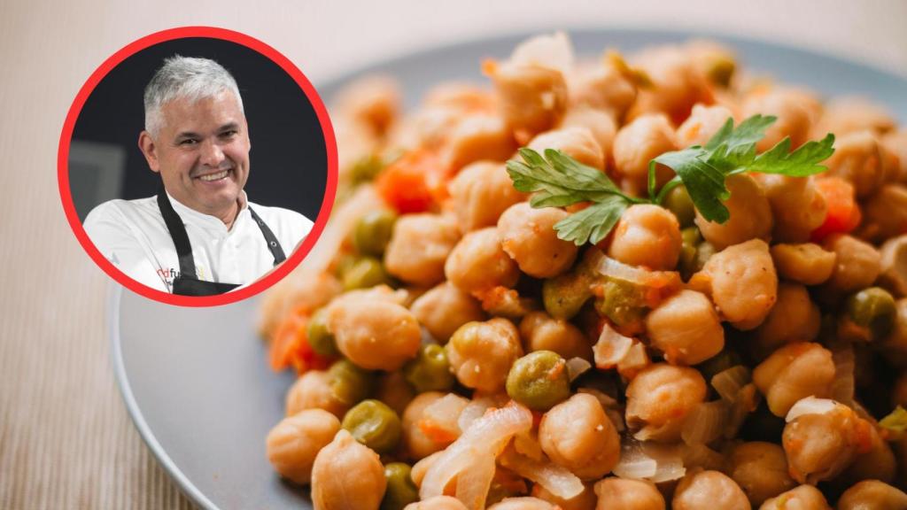 Nandu Jubany y plato de garbanzos