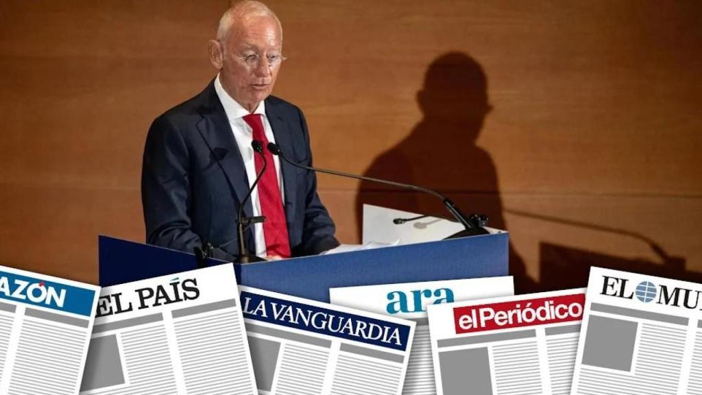 Montaje del presidente y fundador de Mango, Isak Andic