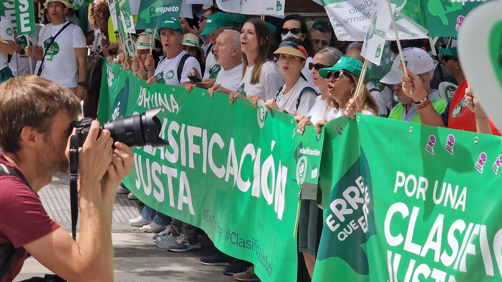 Una protesta anterior de Satse Cataluña