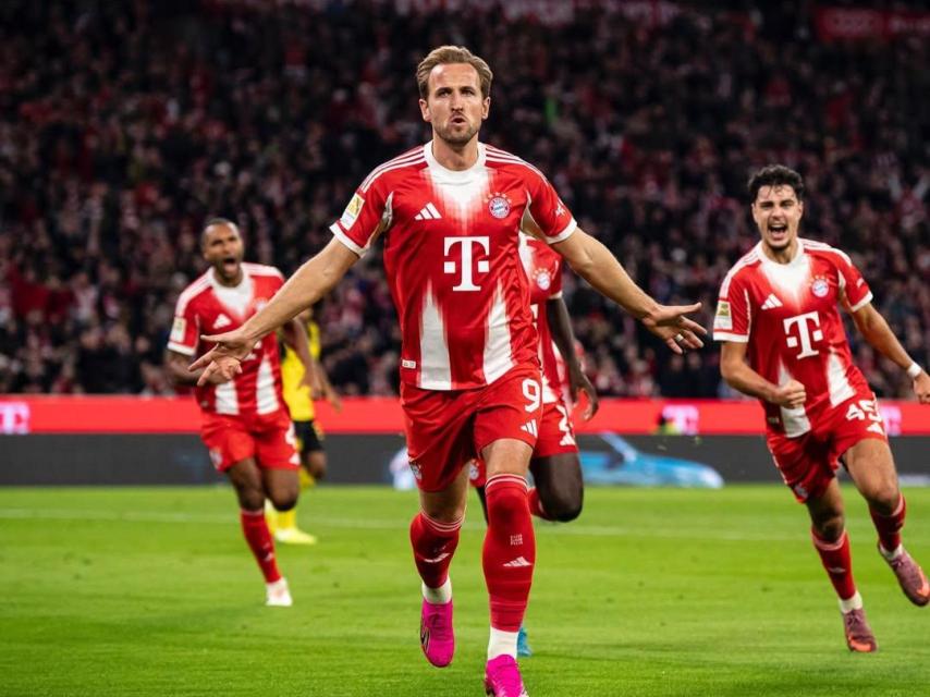 Harry Kane celebra un gol con el Bayern de Múnich