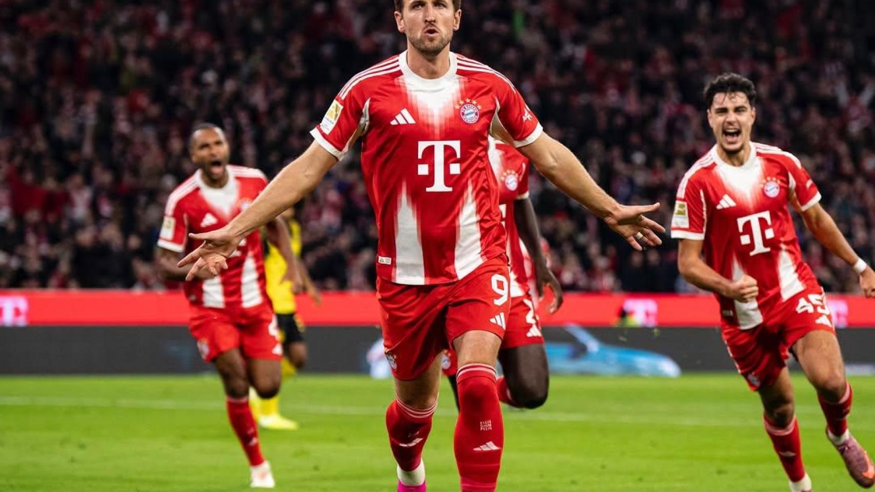 Harry Kane celebra un gol con el Bayern de Múnich