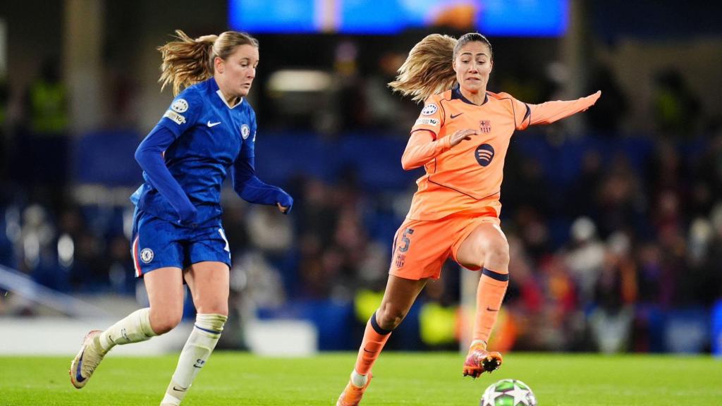 Laia Aleixandri en el Chelsea-Barça Femenino de la Champions League