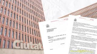 Un montaje de la sentencia de el ‘caso notarios’ y la Ciudad de la Justicia de Barcelona