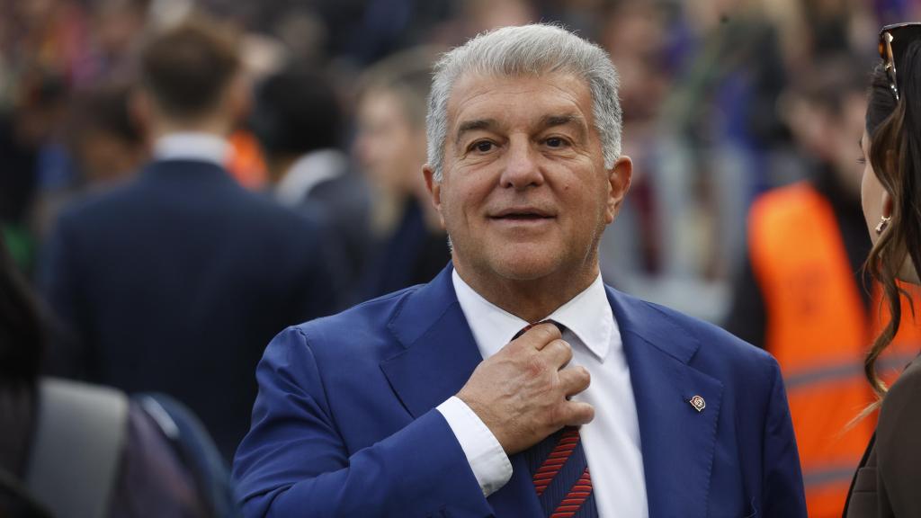 Joan Laporta, al Camp Nou, durant el Barça-Athletic Club