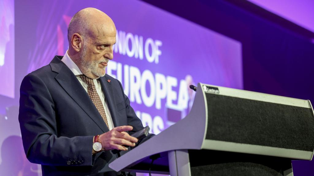 Javier Tebas intervé al UEC Football Forum a Brussel·les