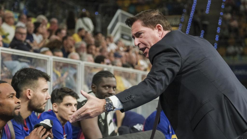 Xavi Pascual, durant el triomf del Barça de bàsquet contra el Gran Canària