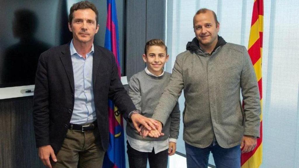 Fermín López signa la seva renovació amb Guillermo Amor i Xavi Vilajoana el 2019