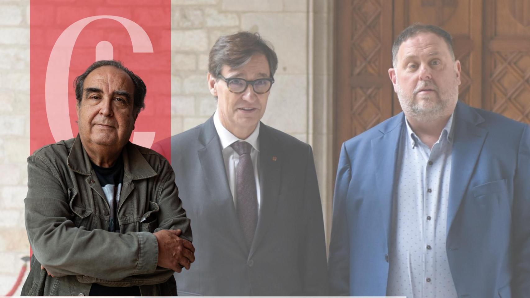 El presidente de la Generalitat, Salvador Illa (i), con el líder de ERC, Oriol Junqueras (d)